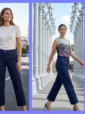 Ted Baker London Women's Navy Cropped Straight Pants